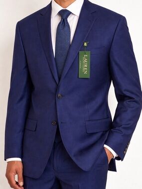 Ralph Lauren Classic Blue Blazer 44 Long with matching separate pants 38wx34long